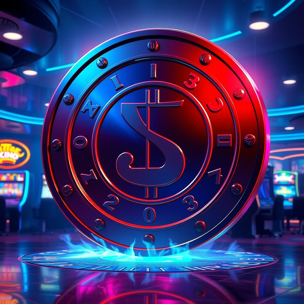 Coin Flip - Moneda gigante con lados azul y rojo