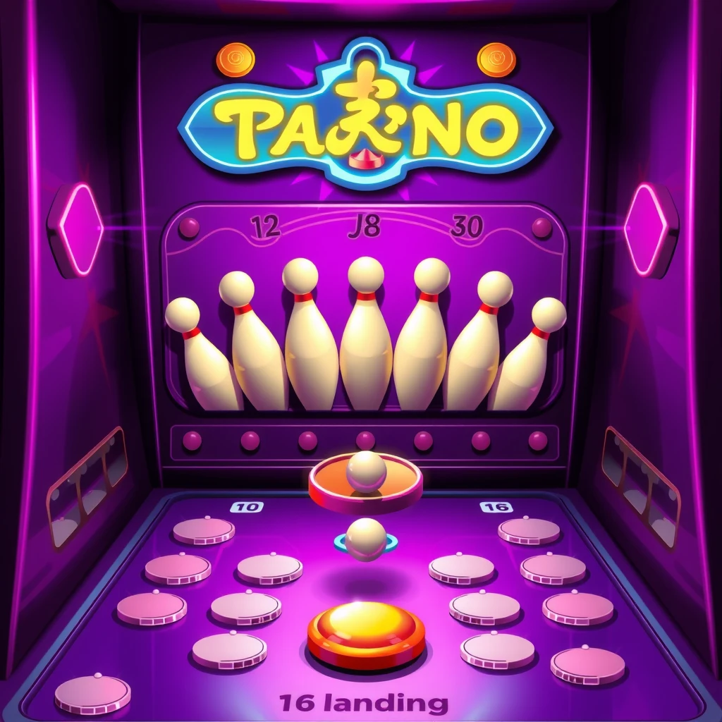 Pachinko - Tablero violeta con pines y 16 zonas de aterrizaje